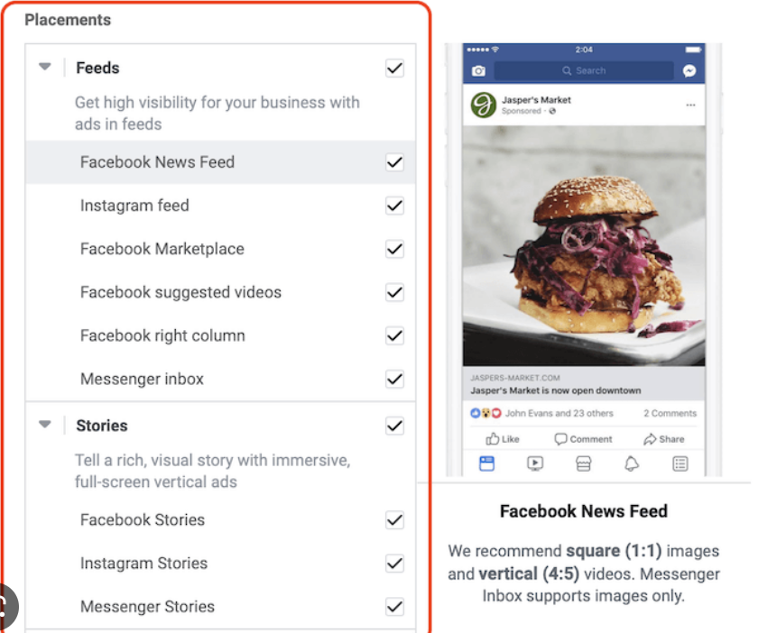Facebook conversion rate: determining your ad placement