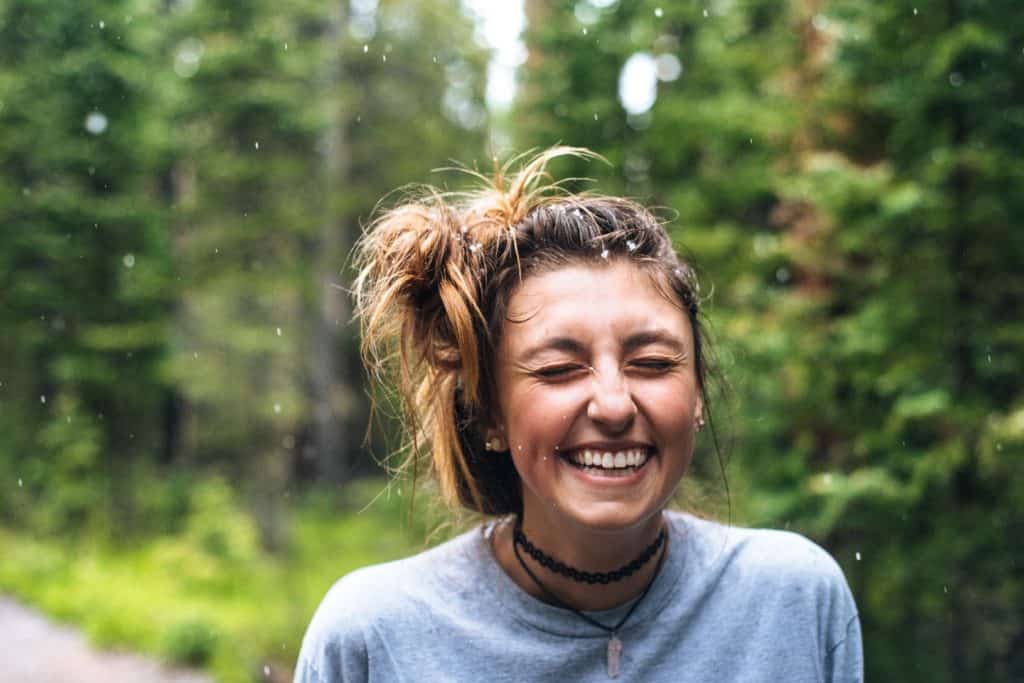 Girl smiling at the camera happily
