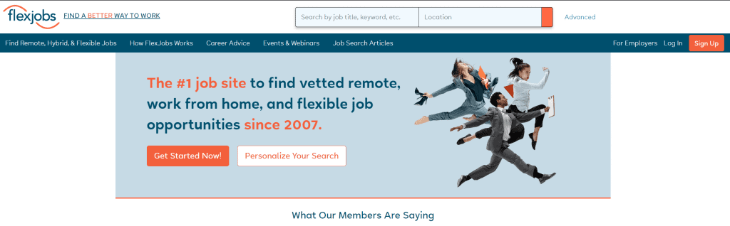 Freelance writing job site Flexjobs