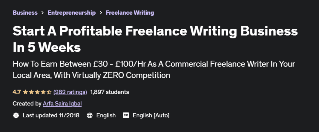 Freelance writing online course 