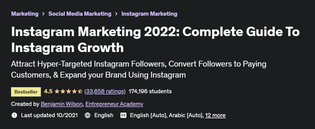 Instagram marketing 2022 for freelancers online course