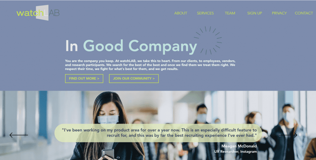Watchlab Online focus group website
