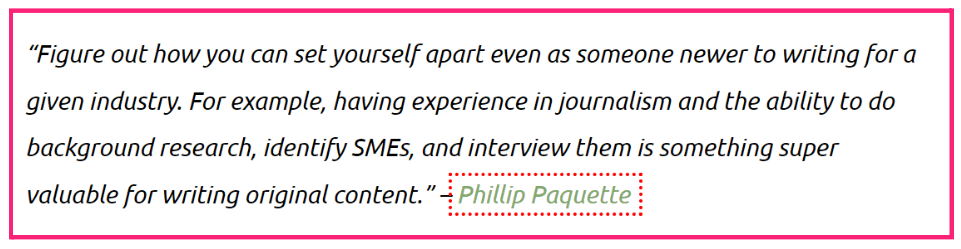 Freelance writing quote by Phillip Paquette