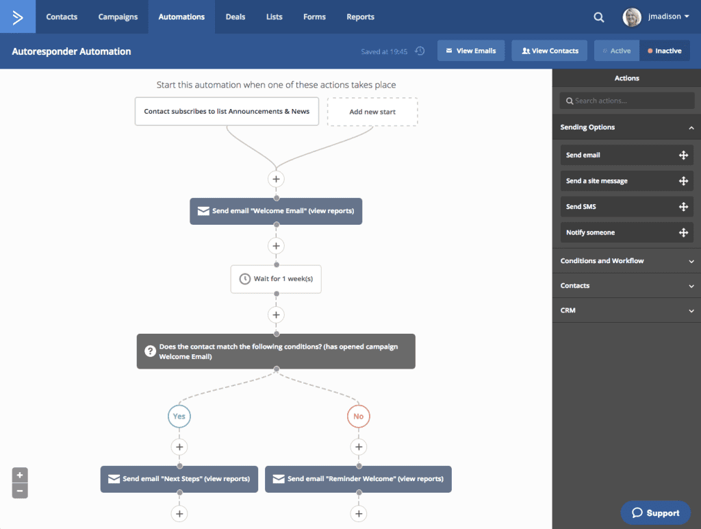 ActiveCampaign automation example