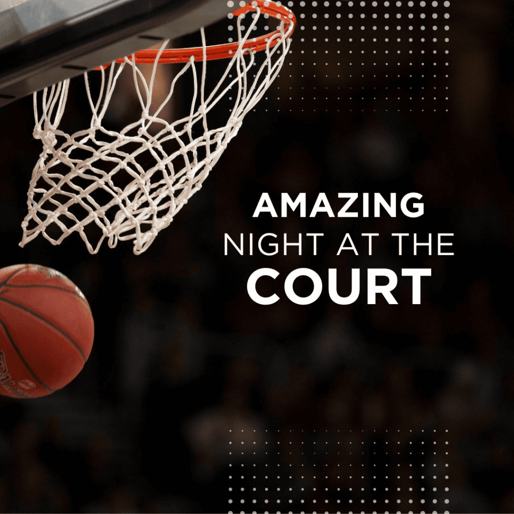 basketball captions for Instagram: amazing night at the court