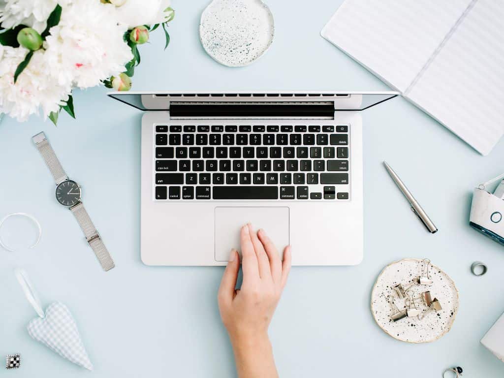 freelance copywriter: a laptop on a table