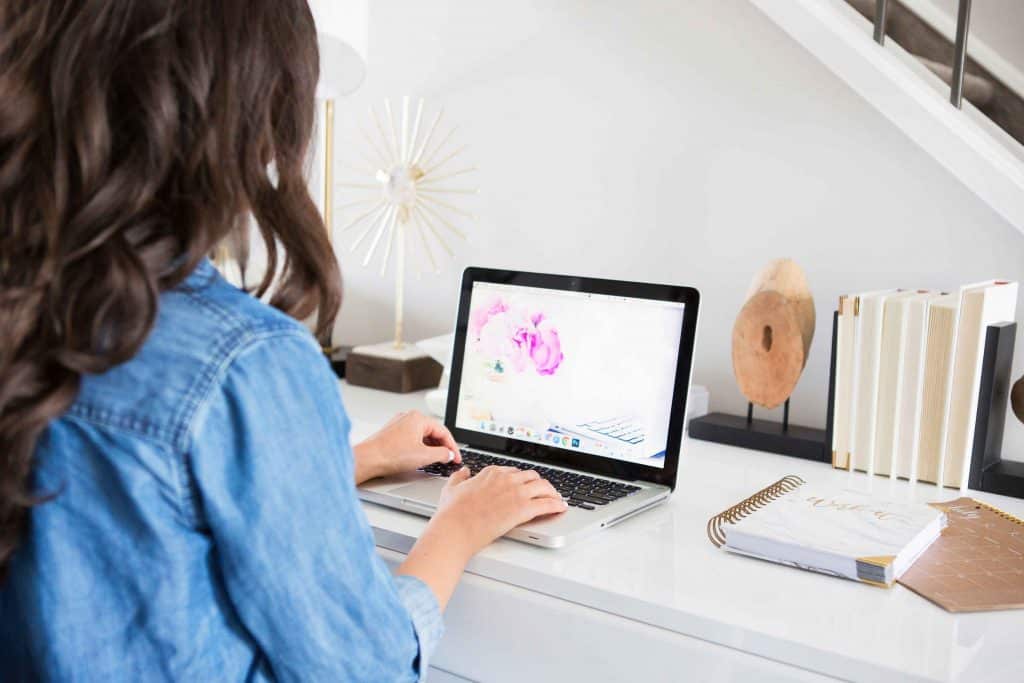 lady working at her laptop