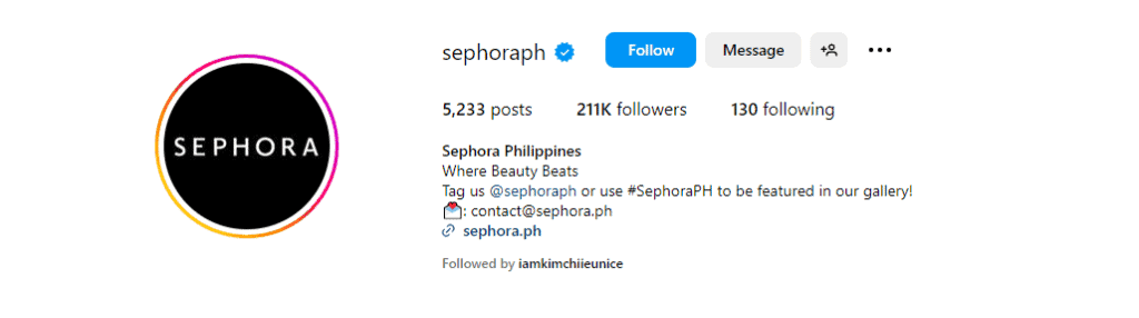 Instagram reel maker - an example in Sephora Instagram page