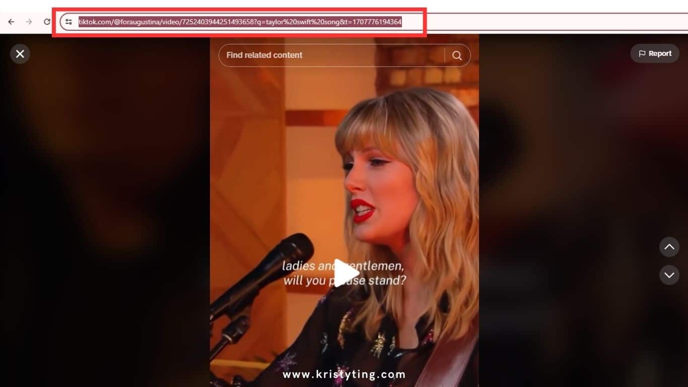 TikTok to MP3 - a video of Taylor Swift singing