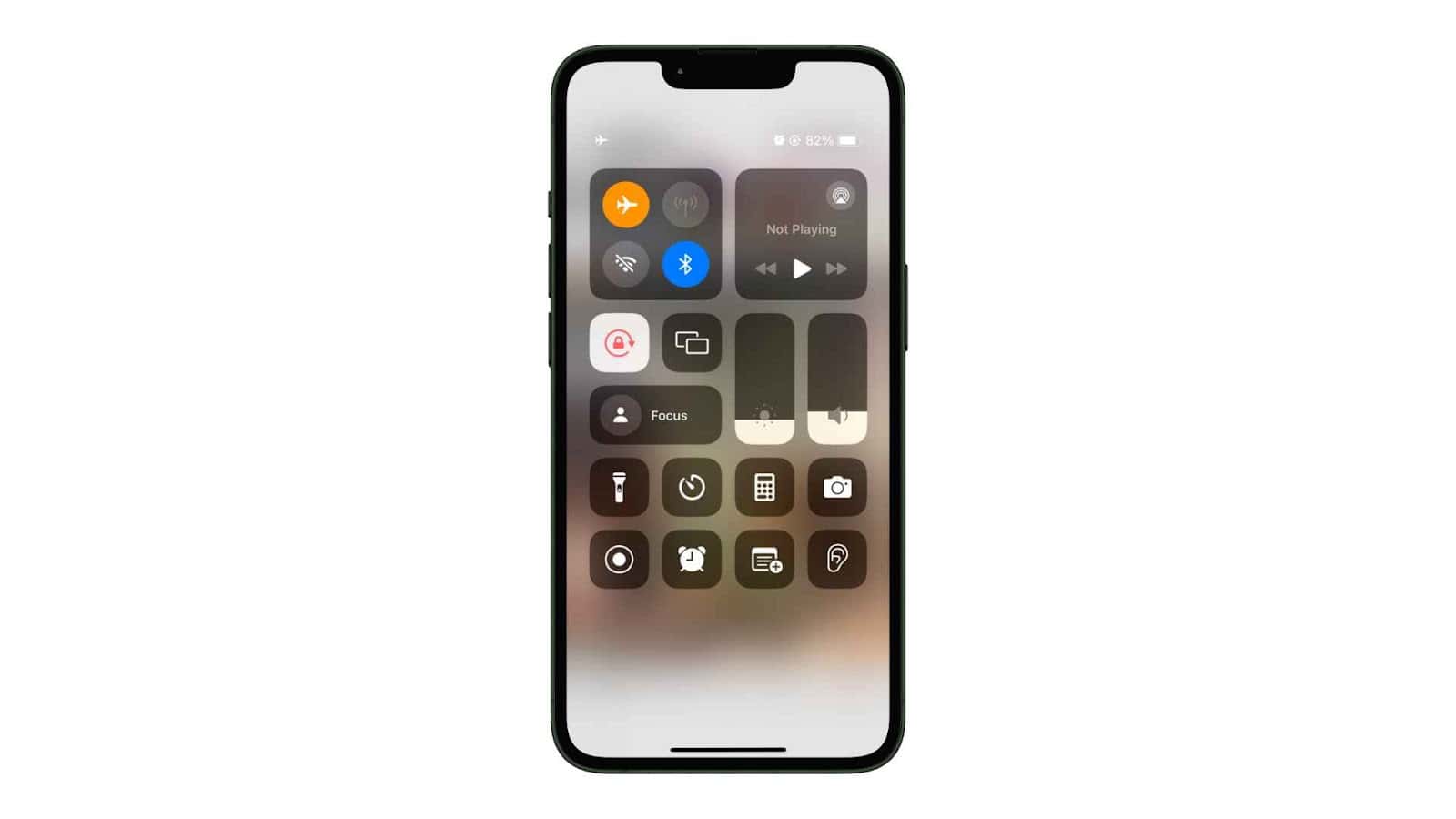 How to View Instagram Stories Without Them Knowing - A smartphone showing a control center with various icons for settings like Wi-Fi, Bluetooth and Flight Mode.