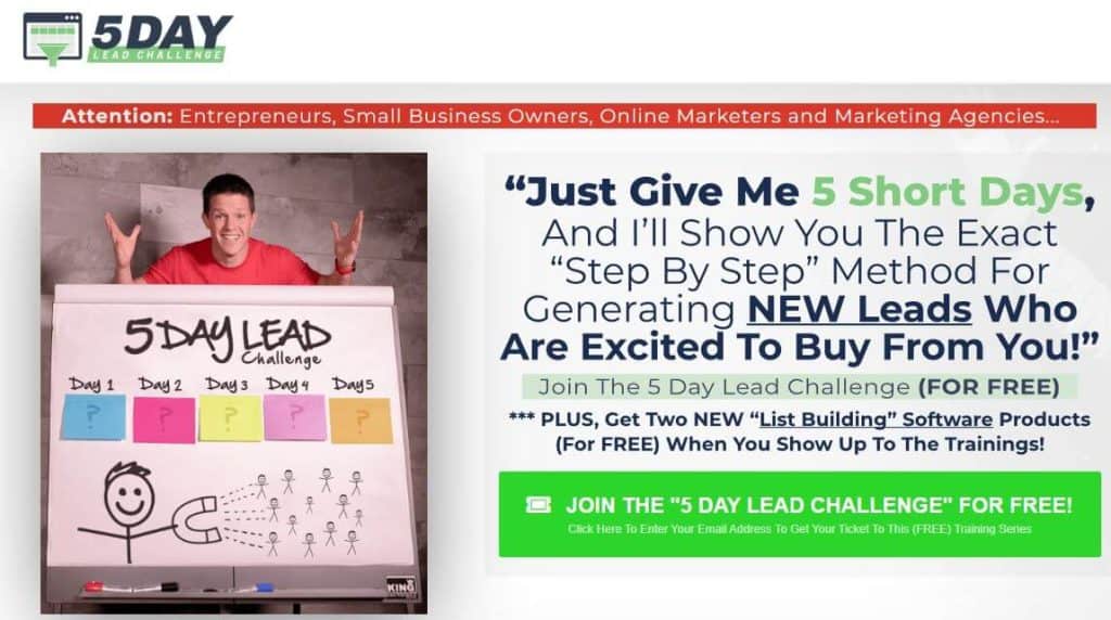 5 day lead challenge by Clickfunnels