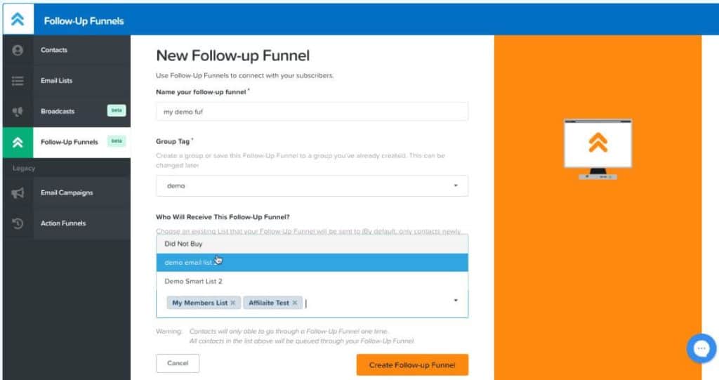 Clickfunnels follow up funnels feature