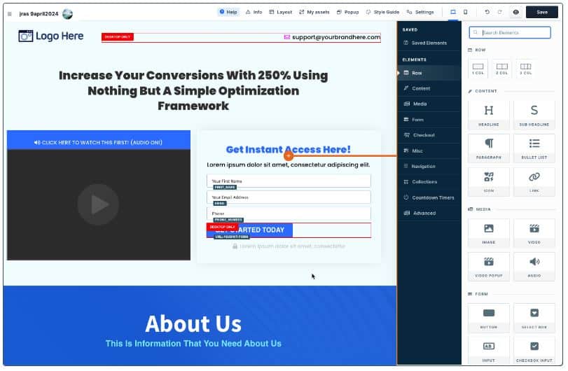 Clickfunnels page builder