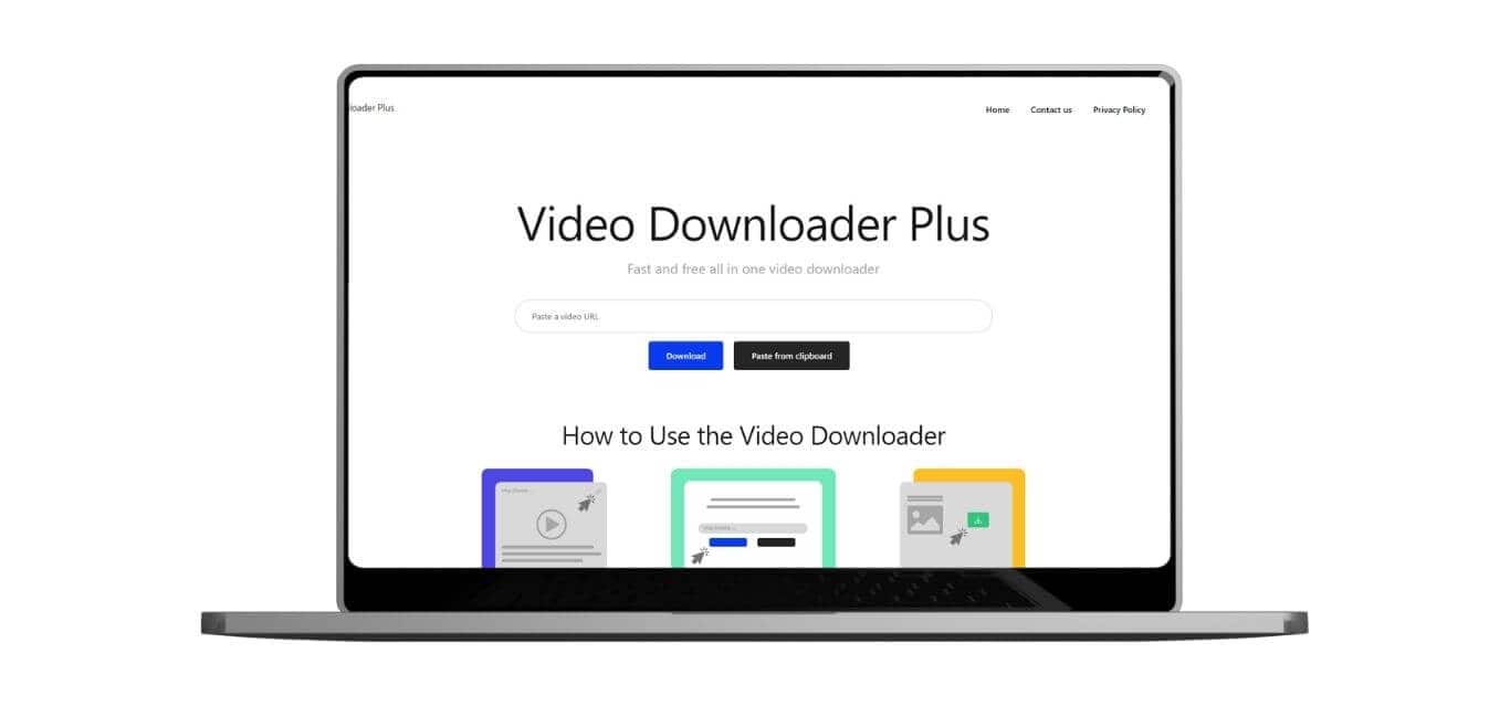 Video Downloader Plus website dashboard