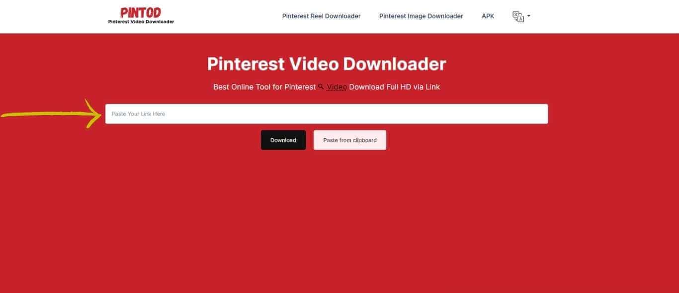 Pinterest video downloader pintod website