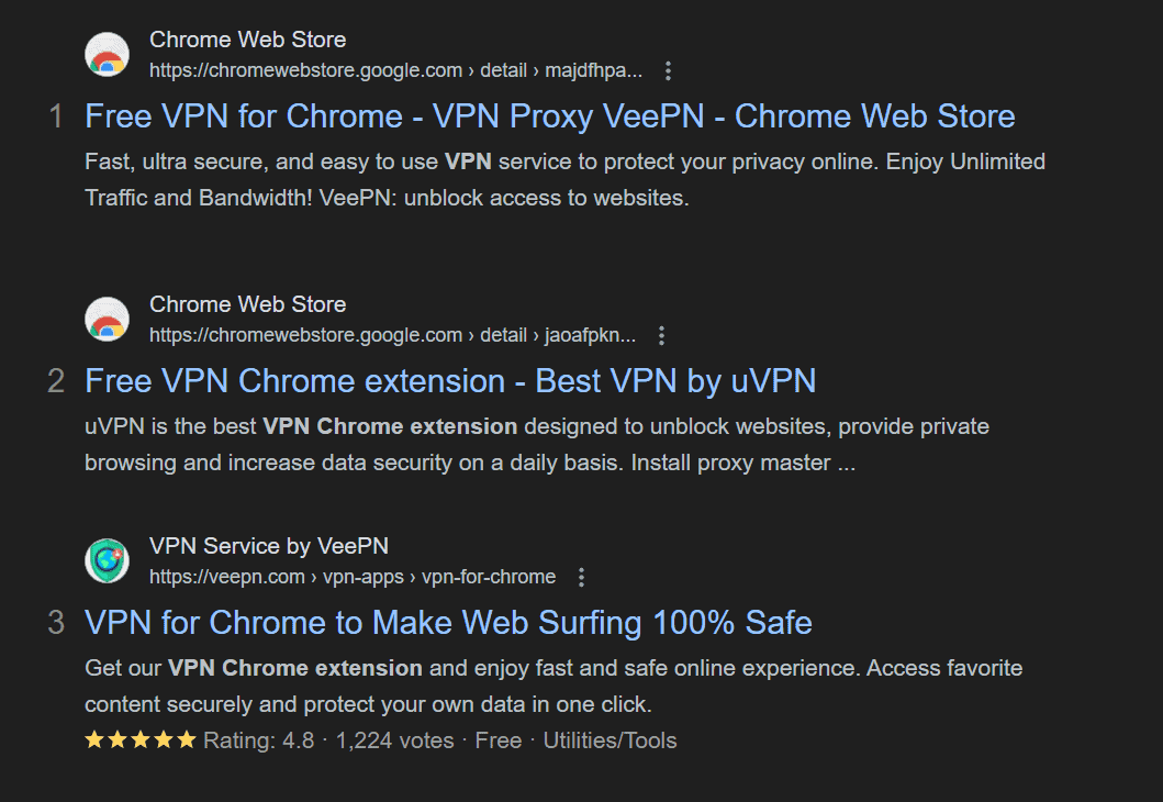 Google search of sample VPN