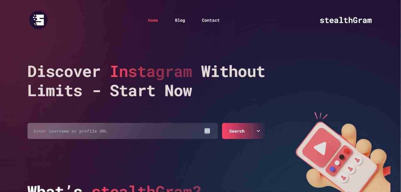 Instagram Reels Viewer: StealthGram website