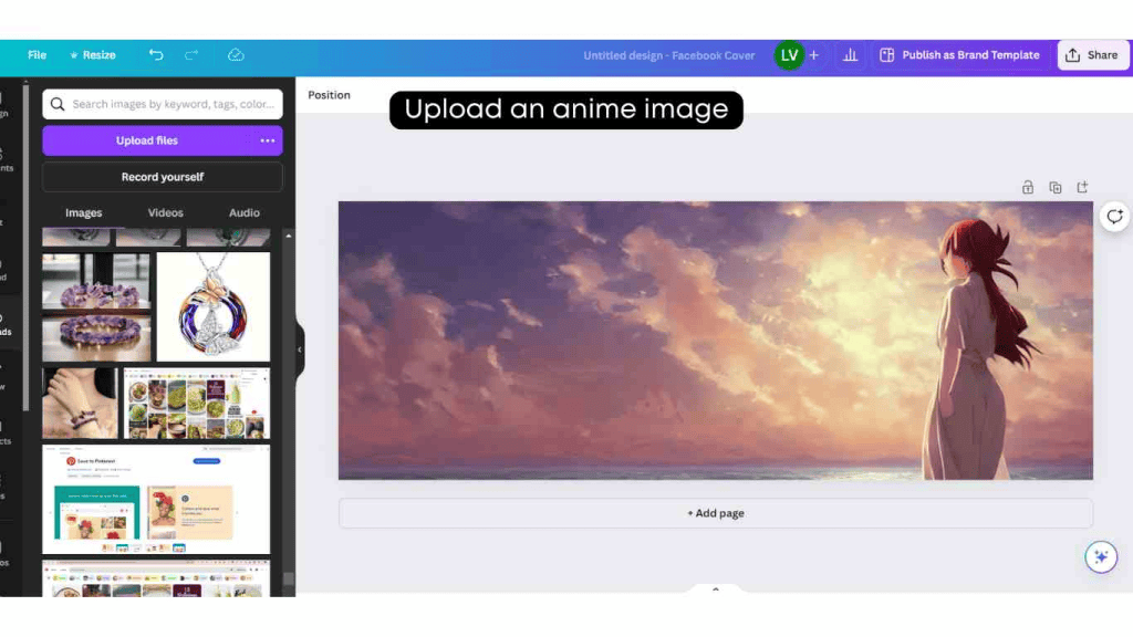 Upload an anime image