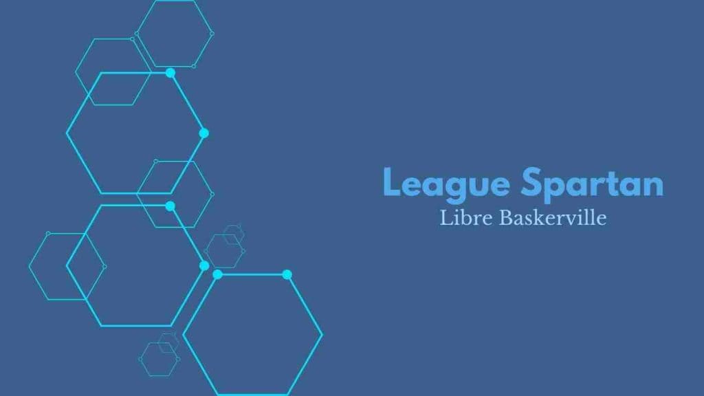 A front page presentation in blue color with overlay text  League Spartan & Libre Baskerville