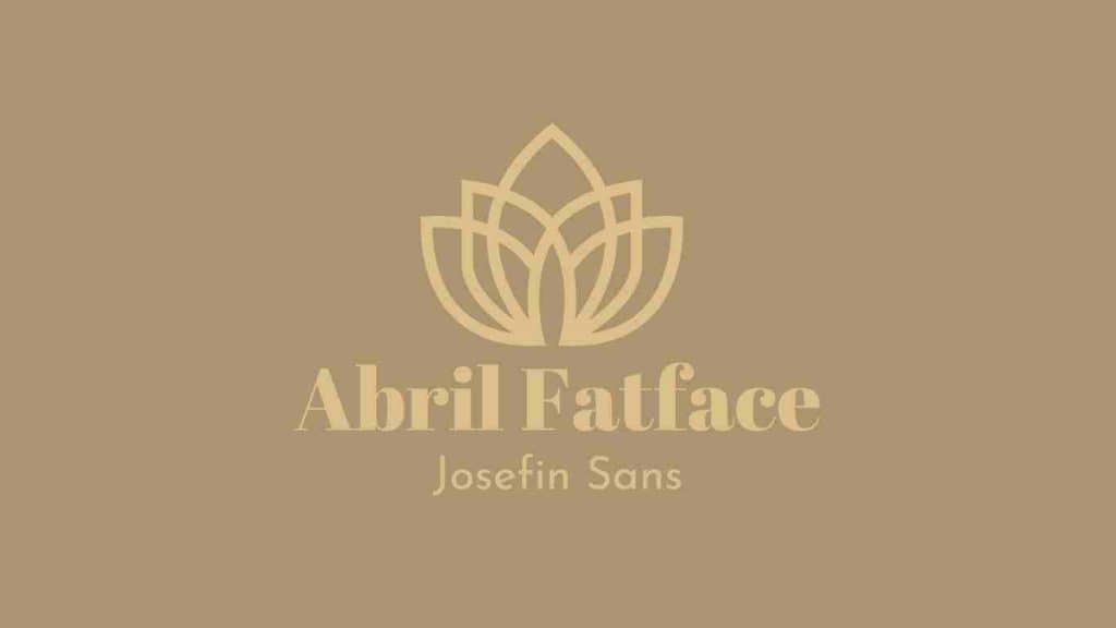 A lotus logo with overlay text Josefin Sans & Abril Fatface