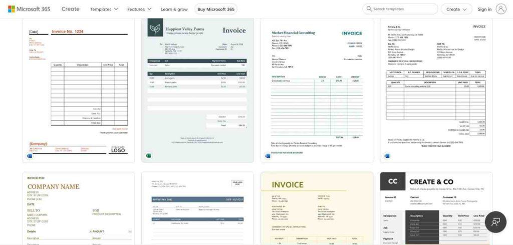 Microsoft word and excel free invoice template generator