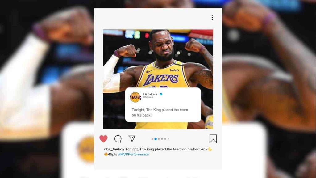 basketball Instagram post: Lakers’ LeBron James Player Performance and Highlights Captions