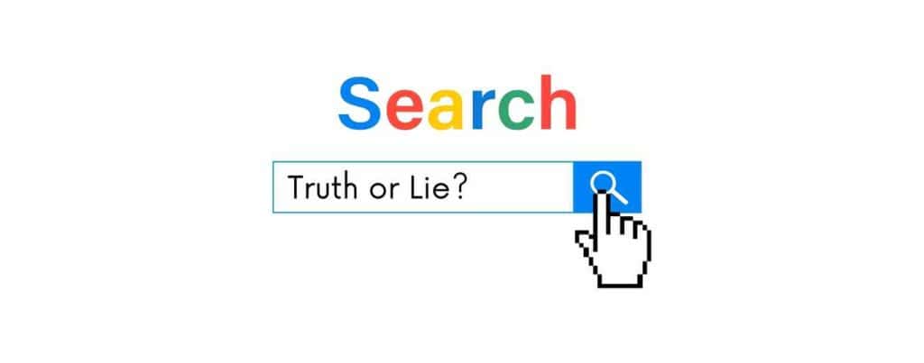 does google lie: Search bar with "Truth or Lie?" 