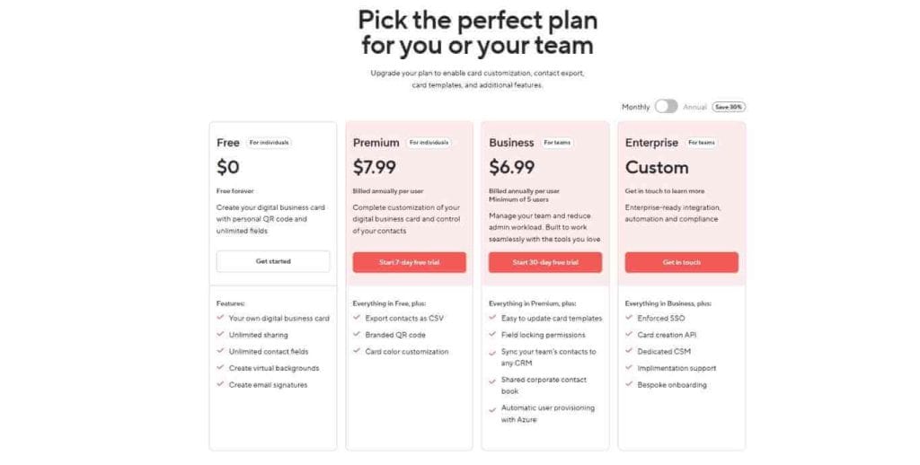 Blinq pricing plan