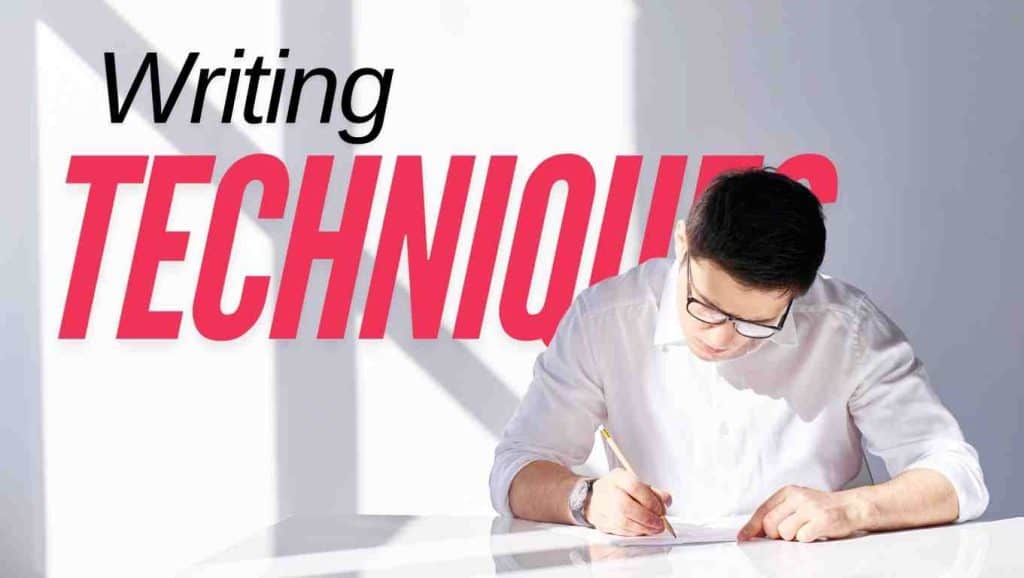 writing techniques: a man writing on a paper