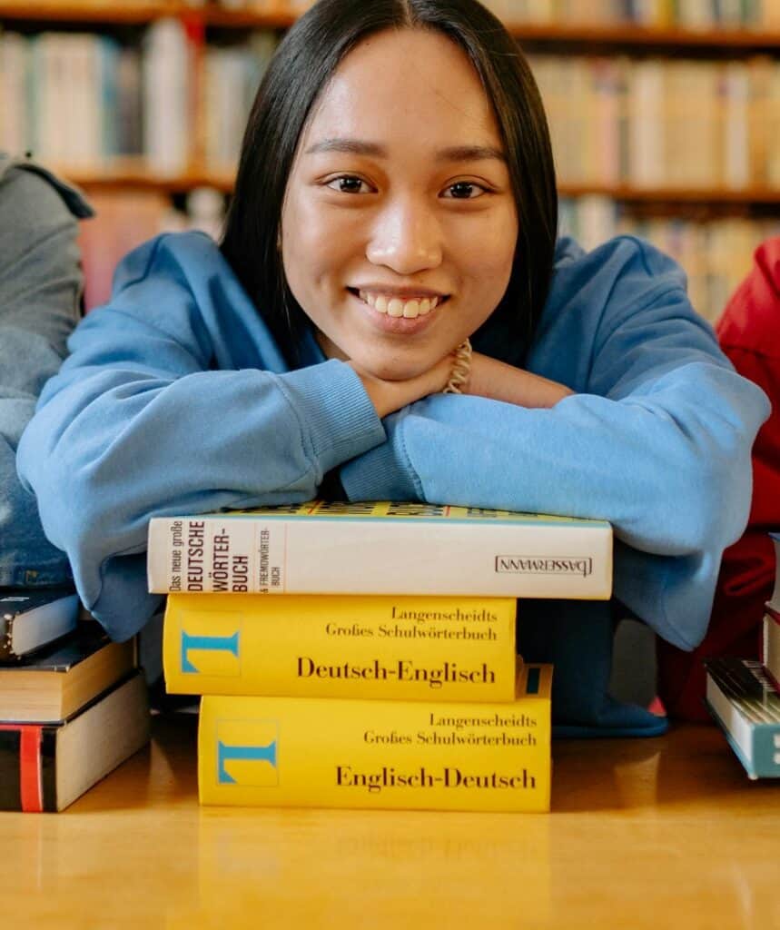 Girl Having Decided On Her Language Pair