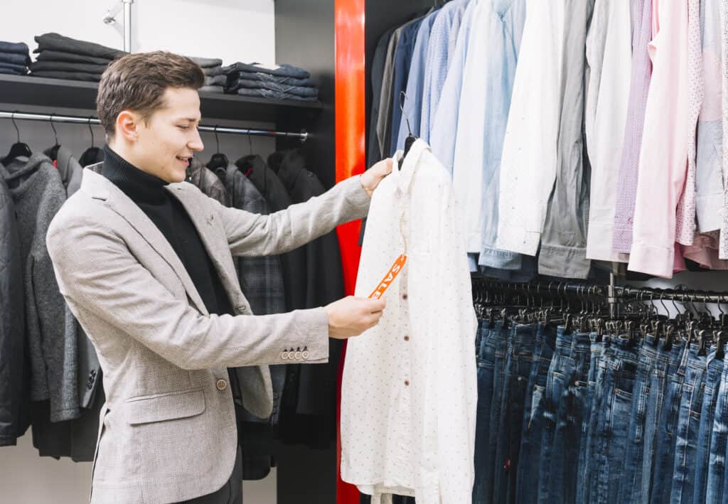 Man Shopping For Work Clothes