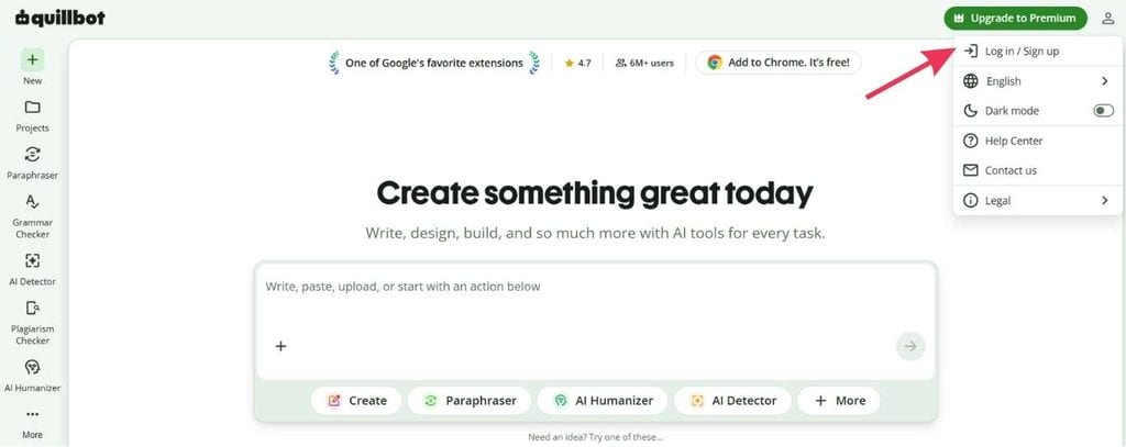 Best Freelancer Tools: QuillBot official website homepage