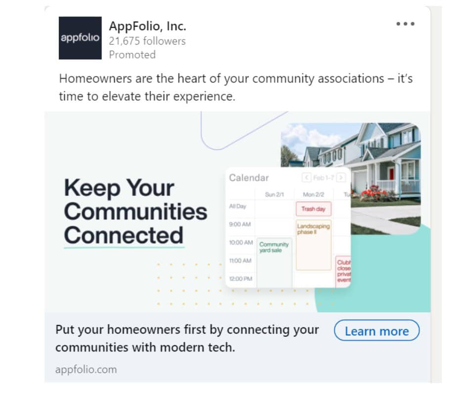 A LinkedIn ad by AppFolio Inc