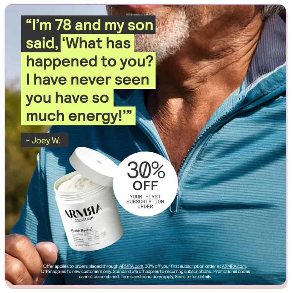 Ad copywriting samples - Armra leads with a subscription offer and a customer testimonial