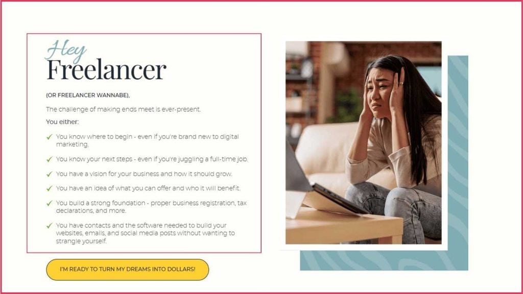 AIDA Copywriting: Copywriting Society landing page explaining how beginners can start a copywriting business.