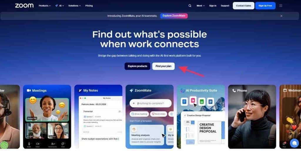 Best Freelancer Tools: Zoom official website homepage