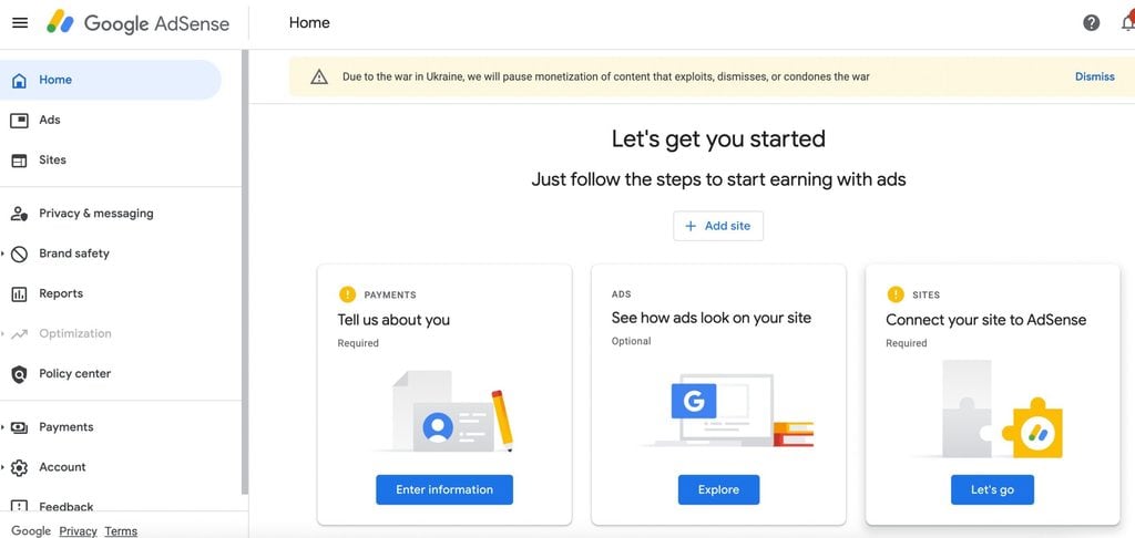 Google Adsense Blogging and how to get started - step by step chart